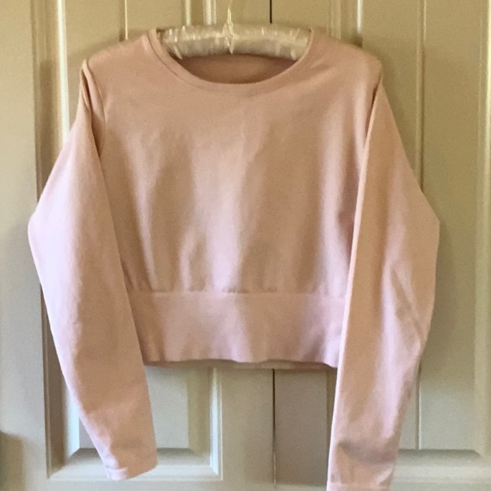 Offline, by Aerie cropped long-sleeved pale pink top. XL